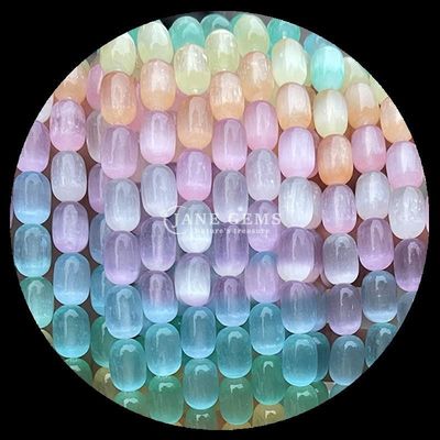 Perles de pierres précieuses Dalmatin Jaspe cristallin naturel pierre précieuse en fûts en forme de perles en peluche