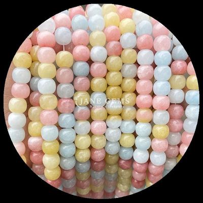 Perles de pierres précieuses rose quartz glace jade vert cristal naturel pierre précieuse de forme de pomme fils de perles en vrac pour la fabrication de bijoux