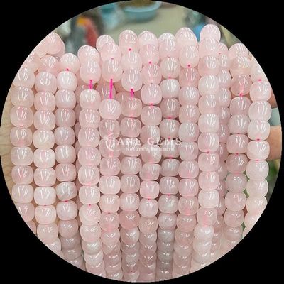 Perles de pierres précieuses rose quartz glace jade vert cristal naturel pierre précieuse de forme de pomme fils de perles en vrac pour la fabrication de bijoux