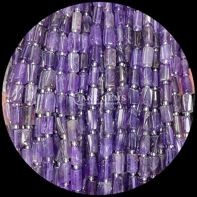 Perles de pierres précieuses Cristal naturel Fraise Quartz pierre précieuse cylindrique en forme de facette Franges de perles en vrac pour la fabrication de bijoux