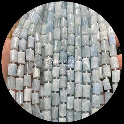 Perles de pierres précieuses cristal naturel aquamarine préhnite pierre précieuse cylindrique en forme de cylindre en forme de perle en forme de perle en forme de perle en forme de perle