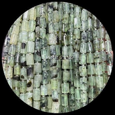 Perles de pierres précieuses cristal naturel aquamarine préhnite pierre précieuse cylindrique en forme de cylindre en forme de perle en forme de perle en forme de perle en forme de perle