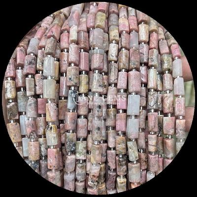 Perles de pierres précieuses Cristal naturel Apatite Rhodonite pierre précieuse cylindrique en forme de cylindre en forme de perle en forme de perle en forme de perle en forme de perle