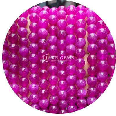 Lissé lisse Héthien Jade Blanc Chalcédoine Légère Pêche Chalcédoine Perles lâches Pour la fabrication de bijoux bricolage