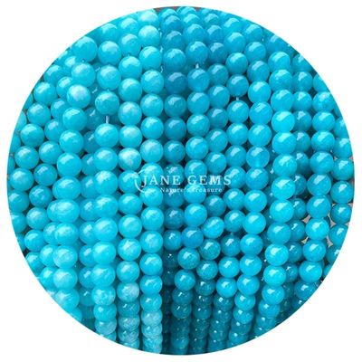 Jades ronds mixtes Perles de pierre calcédoine guérisseuses Cristal pierre naturelle Perles lâches Décoration de bijoux
