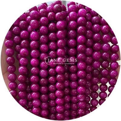 Variété de perles de pierre calcédoine lisse et ronde Perles de pierre précieuse pour bracelet Perles de bijoux