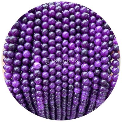 Des perles de pierre de calcédoine de couleur ronde de jade, des perles de pierre naturelle de cristal pour la fabrication de bijoux.