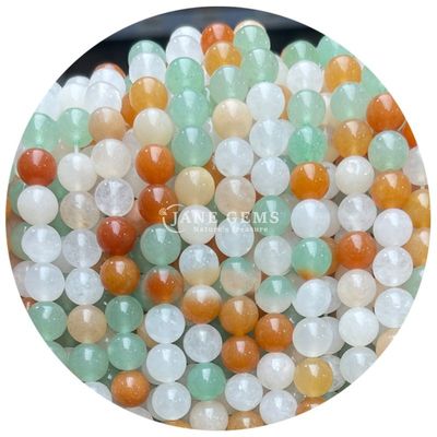 Perles de jade naturel en cristal en vrac Perles rondes de jade en citron pour faire des cadeaux d'anniversaire