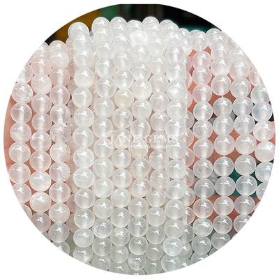 Perles de jade naturel en cristal en vrac Perles rondes de jade en citron pour faire des cadeaux d'anniversaire