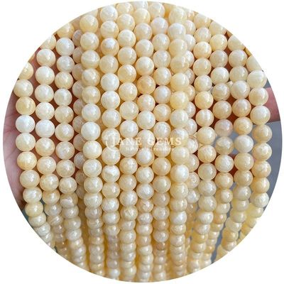 Perles de jade naturel en cristal en vrac Perles rondes de jade en citron pour faire des cadeaux d'anniversaire