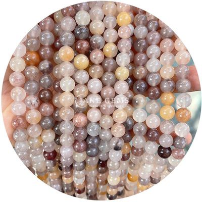 Perles de jade naturel en cristal en vrac Perles rondes de jade en citron pour faire des cadeaux d'anniversaire