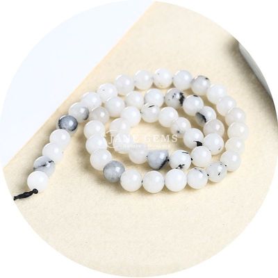 Xinjiang Chalcédoine perles de fils de pierre de forme ronde pour les bijoux en couleur amazonienne