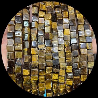 Forme carrée de cube Opallite de l'œil du tigre Franges de perles lâches pour l'énergie de guérison