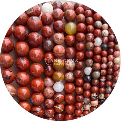 Joaillerie de cristal faite à la main artisanat rond Perles de jaspe rouge pour bracelets Colliers