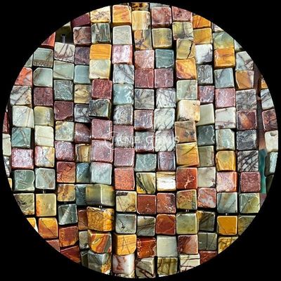 Forme carrée cube Perle de pierre précieuse naturelle Rouge Turquoise Noir Agate Franges de perles lâches Pour les bijoux de bricolage
