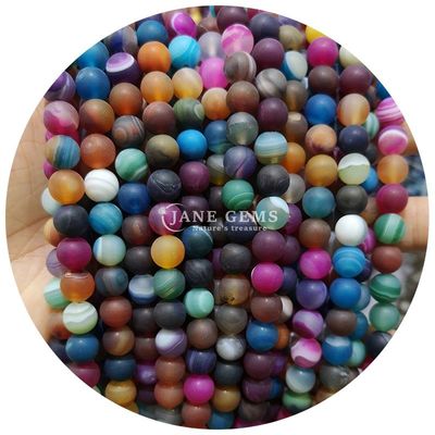 Perles molles en agate matte à la glace Produits semi-finis faits à la main pour les cadeaux d'anniversaire