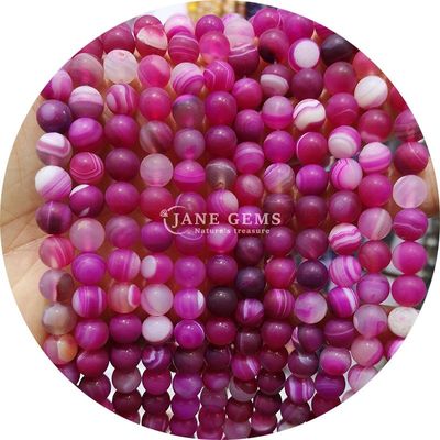 Perles d'agate à rayures rouges naturelles Sardonyx Agate mate rond Perles lâches pour la fabrication de bijoux