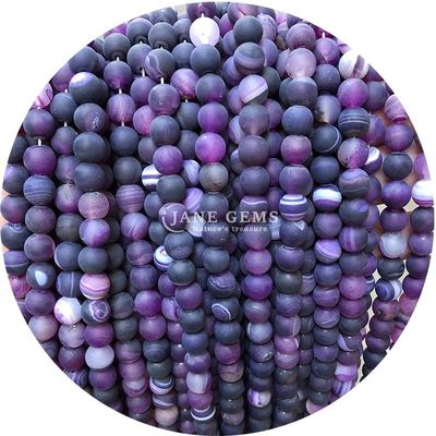 Perles d'agate à rayures rouges naturelles Sardonyx Agate mate rond Perles lâches pour la fabrication de bijoux