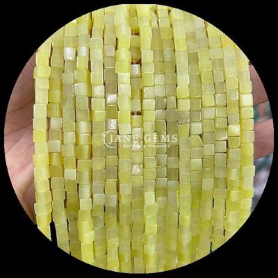Forme carrée cube Perle de pierre précieuse naturelle Citron Jade Rhodonite Franges de perles lâches pour la guérison et le bricolage bijoux Ma