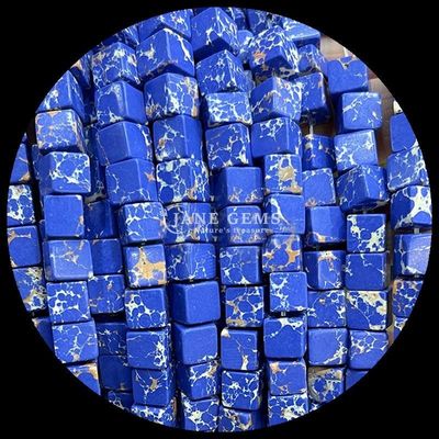 Forme carrée cube Perle de pierre précieuse naturelle Citron Jade Rhodonite Franges de perles lâches pour la guérison et le bricolage bijoux Ma