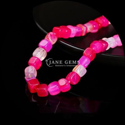 Forme carrée cube Perle de pierre précieuse naturelle bleue rayée Agate Perles lâches pour la guérison et le bricolage bijoux Ma
