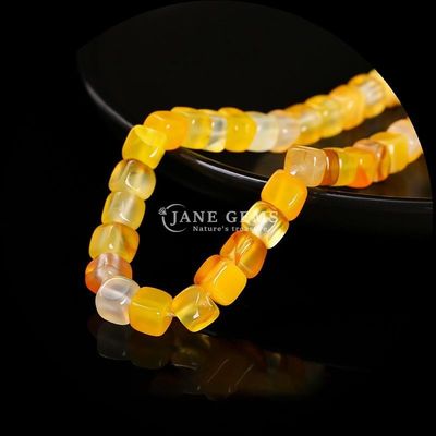 Forme carrée cube Perle de pierre précieuse naturelle bleue rayée Agate Perles lâches pour la guérison et le bricolage bijoux Ma