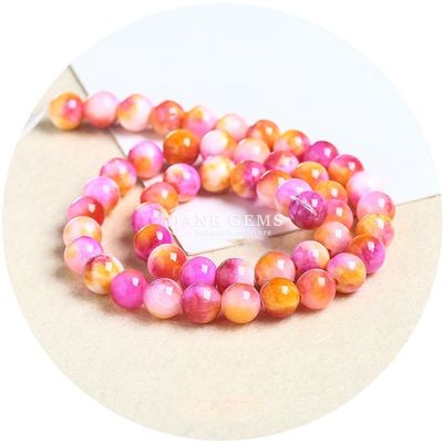 Jade persan arc-en-ciel Perles en forme ronde Perles teintées bijoux accessoires pour cadeau