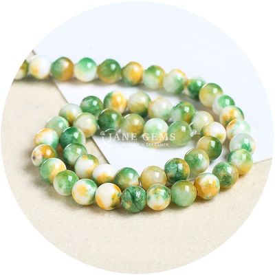 Jade persan arc-en-ciel Perles en forme ronde Perles teintées bijoux accessoires pour cadeau