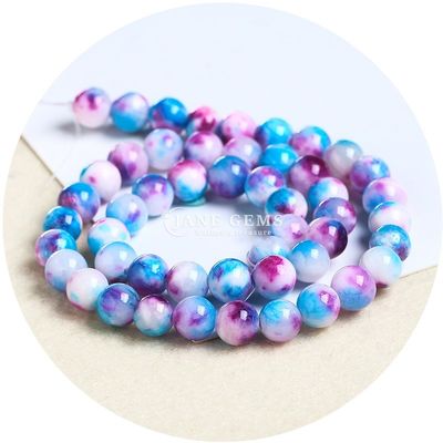 Jade persan arc-en-ciel Perles en forme ronde Perles teintées bijoux accessoires pour cadeau