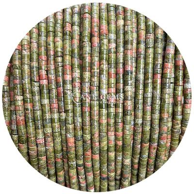 Des perles en forme de kiwi jaspe unakite en pierre précieuse de cristal naturel pour la fabrication de bijoux