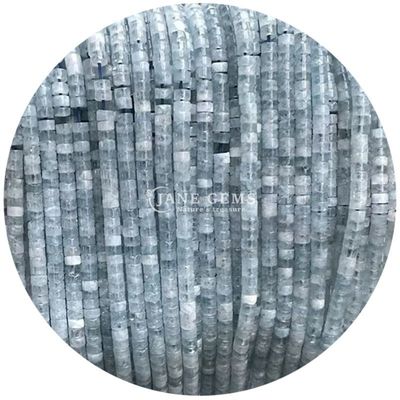 Pierre de pierre précieuse polie en forme d'angle droit lisse Pierre d'aquamarine Perles lâches Filament pour accessoires de bijoux