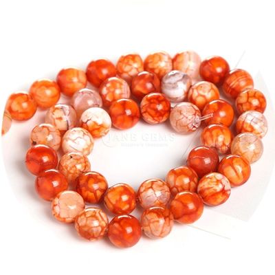 Agate de glace de différentes couleurs à la forme ronde lisse Perles lâches pour la fabrication de bijoux et d'artisanat