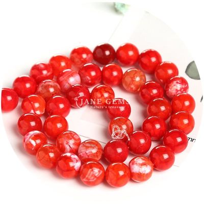 Agate de glace de différentes couleurs à la forme ronde lisse Perles lâches pour la fabrication de bijoux et d'artisanat