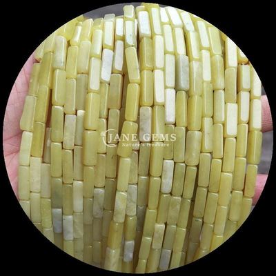 Perles de pierre précieuse naturelle de forme rectangulaire de citron de jade Howlite