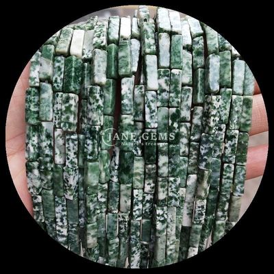Perles de pierre précieuse naturelle de forme rectangulaire de citron de jade Howlite