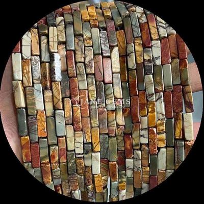 Rectangle Zèbre Jaspe Lapis Lazuli Perles de pierre précieuse Franges lâches pour la fabrication de bijoux