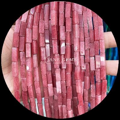 Finition rectangulaire polissée Perles violette Chalcédoine Carte Jasper 4x13mm pour les bijoux de bricolage