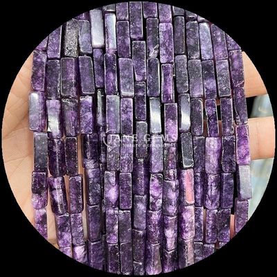 Finition rectangulaire polissée Perles violette Chalcédoine Carte Jasper 4x13mm pour les bijoux de bricolage