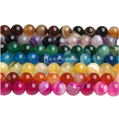 Des perles d'agate de forme ronde polies pour la fabrication de bijoux et d'artisanat