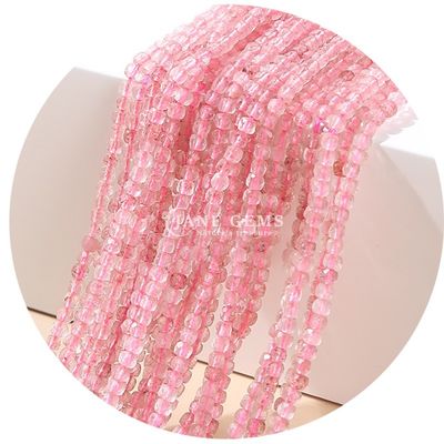 Perles de pierres précieuses Fraise Quartz Apatite Cristal Perles lâches Pour bricolage Artisanat Jeux de fabrication