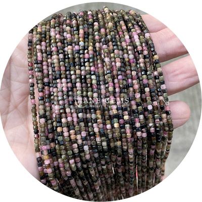 Lisseux cristallin à perles lâches en argent obsidienne tourmaline pour faire de l'artisanat