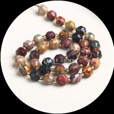 Perles polissées en pierre précieuse naturelle à facettes en rhombus lâche pour la fabrication de bijoux