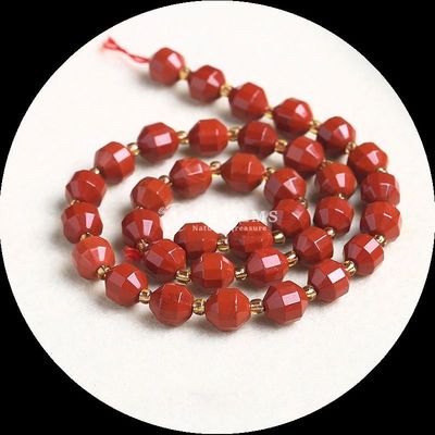 Perles en forme d'olivier naturel à facettes Perles en pierre lâche Jaspe rouge Mookite Franges lâches pour bijoux bricolage