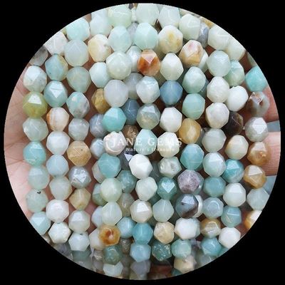 Pierre précieuse à facettes en forme de diamant naturel Rhodonite Amazonite Perles à brins lâches