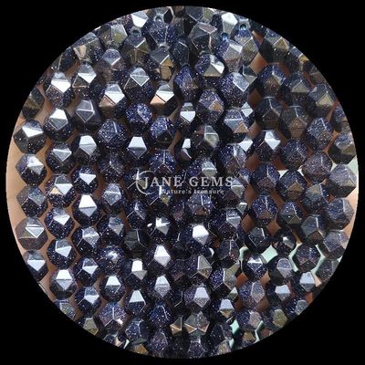 Perles à facettes de diamants multicolores et brins de grès bleu pour la fabrication de bijoux bricolage