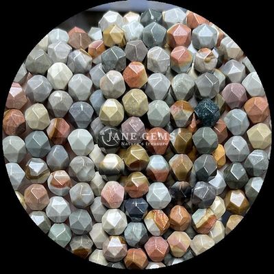 Perles à facettes de diamants multicolores et brins de grès bleu pour la fabrication de bijoux bricolage