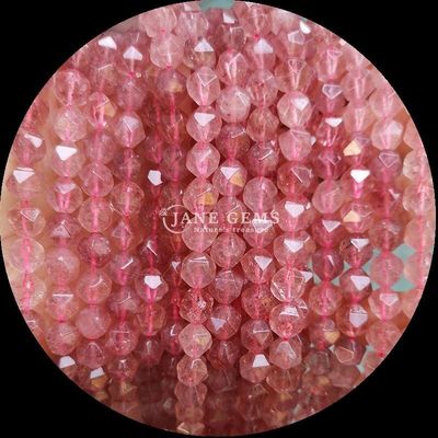 Perles de pierre précieuse naturelle en forme facétieuse Rose quartz Tourmaline fils lâches pour la fabrication de bijoux