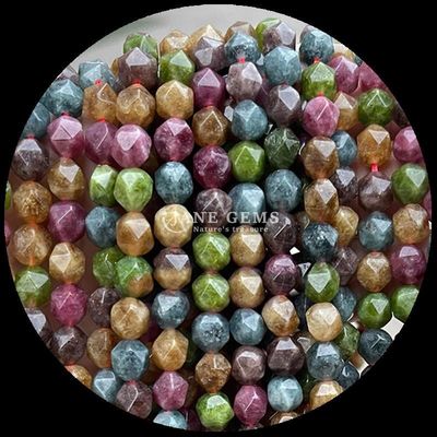 Perles de pierre précieuse naturelle en forme facétieuse Rose quartz Tourmaline fils lâches pour la fabrication de bijoux