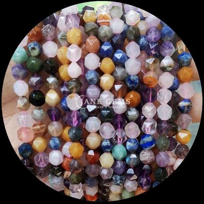 Perles de pierre précieuse naturelle aux facettes élégantes Fluorite Lapis Lazuli Franges lâches pour la fabrication de bijoux