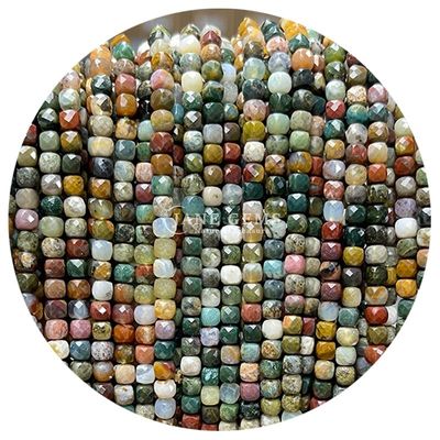 Perles lisses et lisses polies Cube de sucre à facettes pour bricolage Artisanat bijoux faire des pierres précieuses